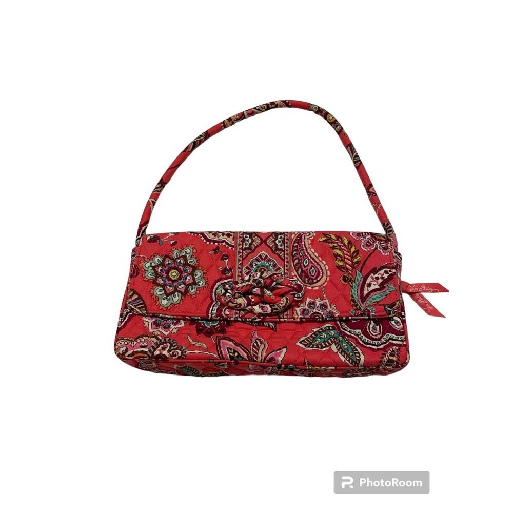 VERA BRADLEY Knot Just A Clutch Call Me Coral‎ Shoulder Handbag Retired EUC